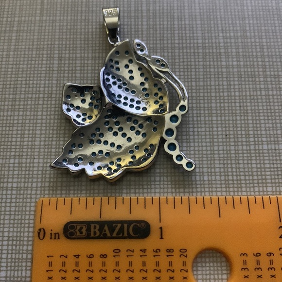 NEW Butterfly blue turquoise pendant only - Picture 10 of 10